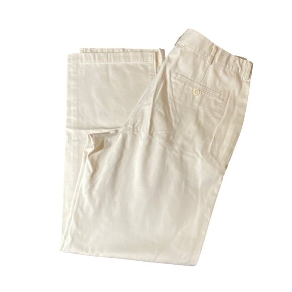 L.L.Bean Classic Fit Cream Cotton Pants Size 16 M/T - Picture 11 of 11